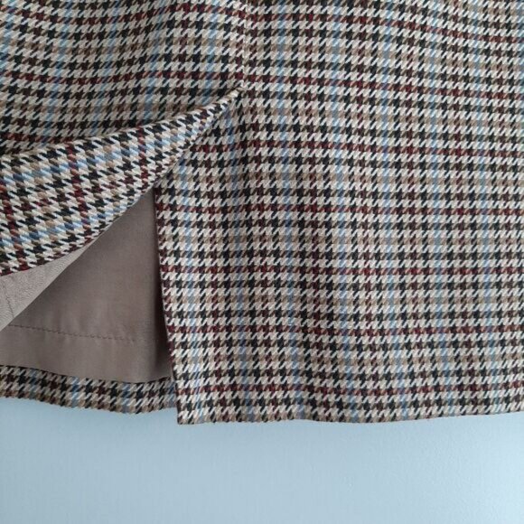 TALBOTS Classic Houndstooth Knee Length Pencil Skirt Sz 10 Flawed - Picture 10 of 13